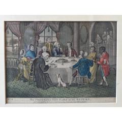 Pair of Antique 18th C Prodigal Son Engraving Prints Framed - 4549793