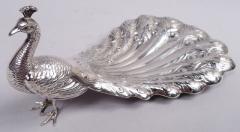 Pair of Antique American Edwardian Sterling Silver Peacocks - 4126093