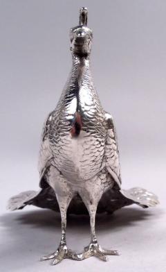 Pair of Antique American Edwardian Sterling Silver Peacocks - 4126094