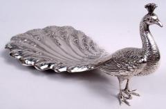 Pair of Antique American Edwardian Sterling Silver Peacocks - 4126095