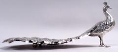 Pair of Antique American Edwardian Sterling Silver Peacocks - 4126096