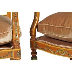 Pair of Antique Angelica Kauffman Style Regency Arm Chairs - 4406703