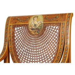 Pair of Antique Angelica Kauffman Style Regency Arm Chairs - 4406706