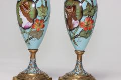 Pair of Antique Art Nouveau Enamels Vases 1900 France - 2113845