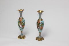 Pair of Antique Art Nouveau Enamels Vases 1900 France - 2113847