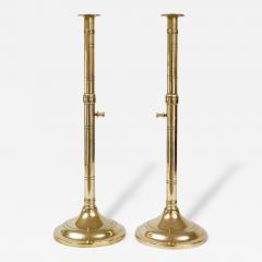 Pair of Antique Brass Pulpit Candlesticks - 145275
