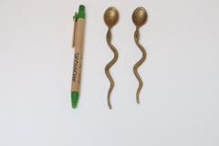 Pair of Antique Brass Snake Form Serpentine Demitasse Spoons - 4308355