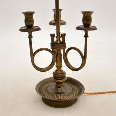 Pair of Antique Brass Table Lamps with Tole Shades - 3105487