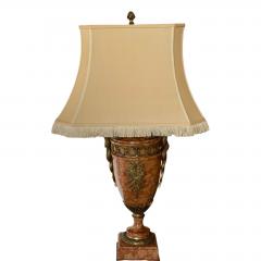 Pair of Antique Bronze Mounted Sienna Marble Serpent Table Lamps - 4663940