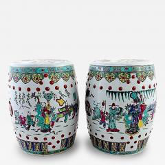 Pair of Antique Chinese Ceramic Garden Stools - 73427