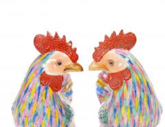 Pair of Antique Chinese Export Porcelain Roosters - 4793651