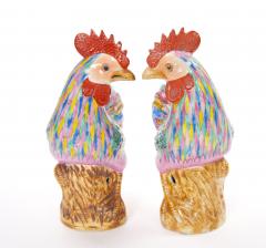 Pair of Antique Chinese Export Porcelain Roosters - 4793652