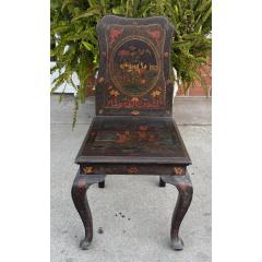 Pair of Antique Chinoiserie Decorated Chinese Hall Chairs - 3947096