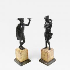 Pair of Antique Classical Bronze Sculptures on Italian Marble Bases Grand Tour  - 641765