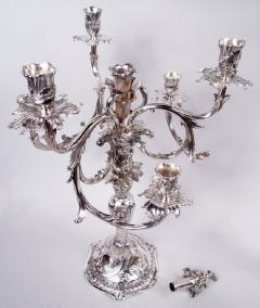 Pair of Antique Danish Rococo Sterling Silver 7 Light Candelabra 1914 - 4032780