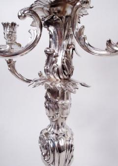 Pair of Antique Danish Rococo Sterling Silver 7 Light Candelabra 1914 - 4032785