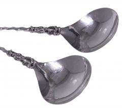 Pair of Antique Dutch Silver figural Spoons C 1890 - 3221685