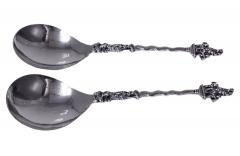 Pair of Antique Dutch Silver figural Spoons C 1890 - 3221687