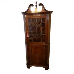 Pair of Antique Early 19c Chippendale Style Corner Cabinets - 4645924