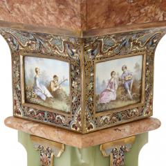 Pair of Antique Eclectic Style Onyx and Marble Pedestals - 1907378