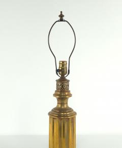 Pair of Antique English Brass Oil Lamps Now Electrified - 4123262