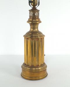 Pair of Antique English Brass Oil Lamps Now Electrified - 4123263