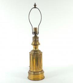 Pair of Antique English Brass Oil Lamps Now Electrified - 4123265