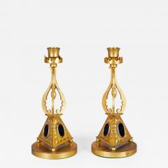 Pair of Antique English Gilded Bronze Candlesticks - 1248645