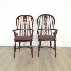 Pair of Antique English Oak Windsor Chairs 19th century - 4153793