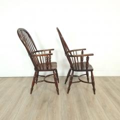 Pair of Antique English Oak Windsor Chairs 19th century - 4153795