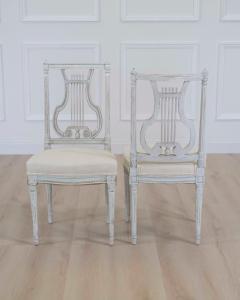 Pair of Antique French Neoclassical Painted Chairs in Antique Linen - 4707119