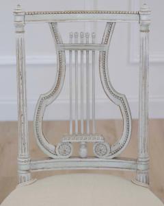 Pair of Antique French Neoclassical Painted Chairs in Antique Linen - 4707193