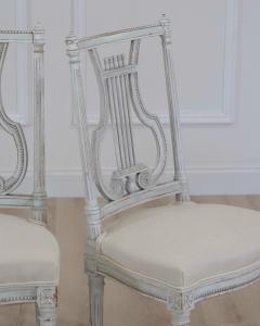 Pair of Antique French Neoclassical Painted Chairs in Antique Linen - 4707196