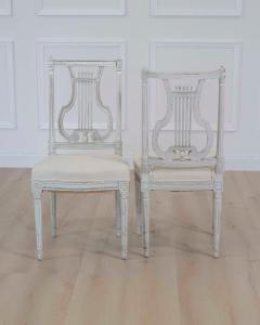 Pair of Antique French Neoclassical Painted Chairs in Antique Linen - 4707130