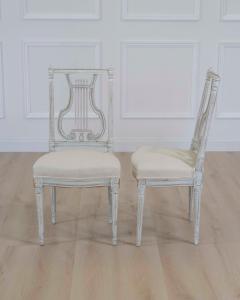 Pair of Antique French Neoclassical Painted Chairs in Antique Linen - 4707136