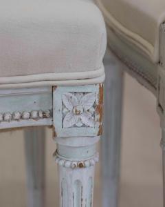Pair of Antique French Neoclassical Painted Chairs in Antique Linen - 4707212