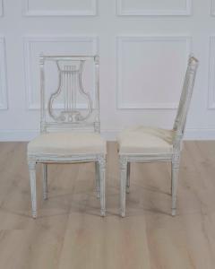 Pair of Antique French Neoclassical Painted Chairs in Antique Linen - 4707250