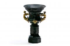 Pair of Antique French Rococo Style Black Iron Urns Adorned with Brass Figures - 4794896