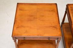Pair of Antique Georgian Style Yew Wood Side Tables - 3103099