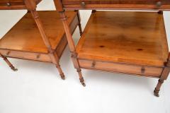 Pair of Antique Georgian Style Yew Wood Side Tables - 3103101