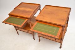 Pair of Antique Georgian Style Yew Wood Side Tables - 3103103