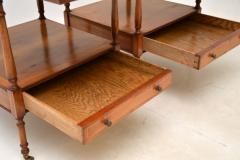 Pair of Antique Georgian Style Yew Wood Side Tables - 3103104
