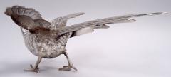 Pair of Antique German Silver Pheasants Game Birds Table Ornaments - 4228510
