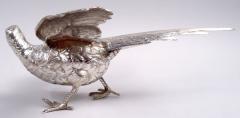 Pair of Antique German Silver Pheasants Game Birds Table Ornaments - 4228512