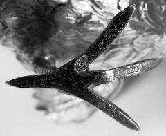 Pair of Antique German Silver Pheasants Game Birds Table Ornaments - 4228515