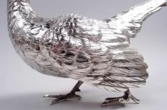 Pair of Antique German Silver Pheasants Game Birds Table Ornaments - 4228519