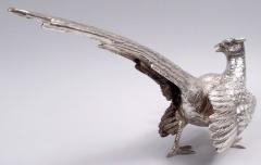 Pair of Antique German Silver Pheasants Game Birds Table Ornaments - 4228520