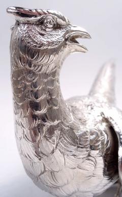 Pair of Antique German Silver Pheasants Game Birds Table Ornaments - 4228523