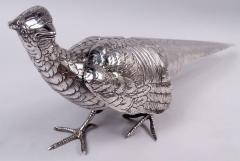 Pair of Antique German Sterling Silver Pheasants - 4150401