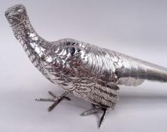 Pair of Antique German Sterling Silver Pheasants - 4150403